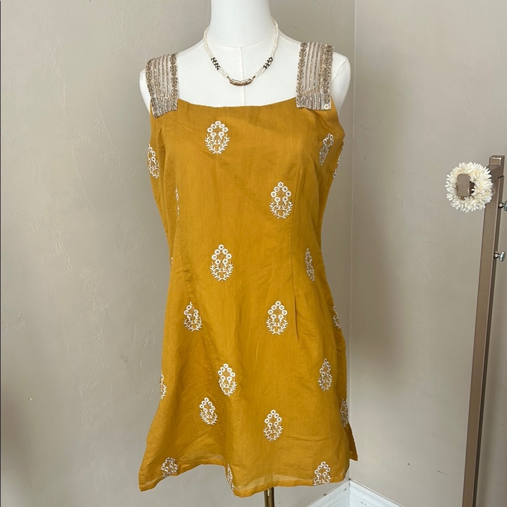 Mustard Yellow Floral Kurta